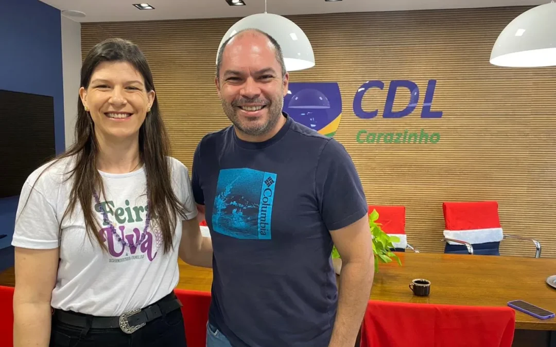 Presidente da Festa da Uva de Sarandi visita a CDL