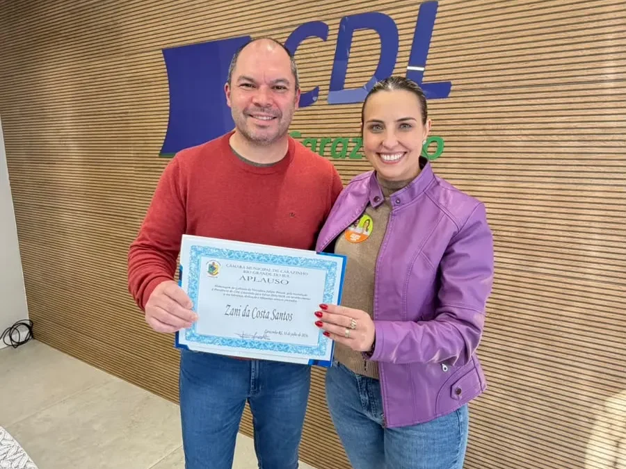 Presidente da CDL recebe ofício de aplauso da Câmara de Vereadores de Carazinho